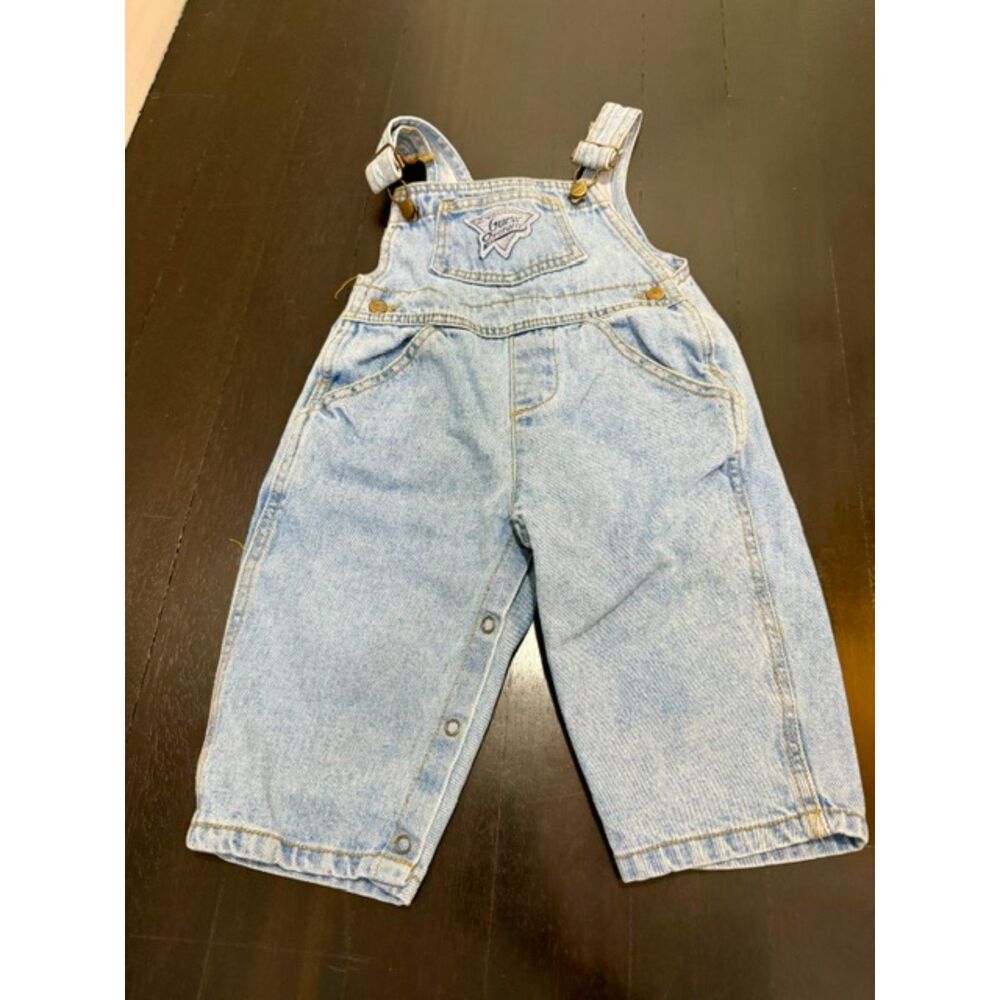 Vintage Light-Wash Guess Baby Denim Overalls
